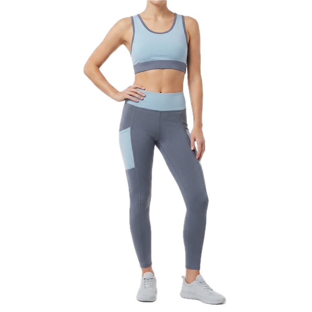 Parks Project Glacier Trail Blue Crop Top Sports Bra Leggings Set sz XS NEW Tags